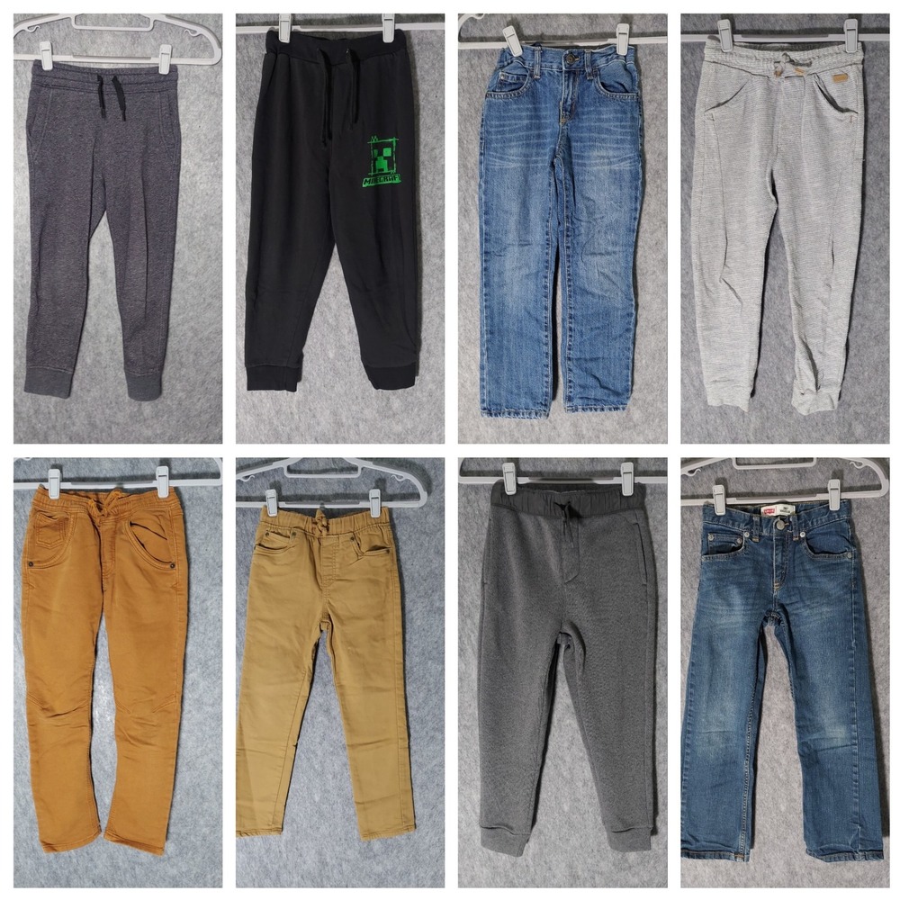 Boys Pants Lot 8pc Size 6 7 Jeans Jogger Levis Old Navy OshKosh Carter Minecraft